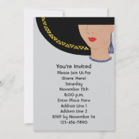 Art Deco Lady In Hat Party