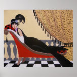 ART DECO LADY ON A LOUNGE POSTER<br><div class="desc">Original acrylic painting by Dian... ... ... .A charming,  whimsical and vintage Art Deco painting of a lady reclining on a lounge. This decorative painting would look good anywhere you place it in your home or office. A great gift item also!</div>