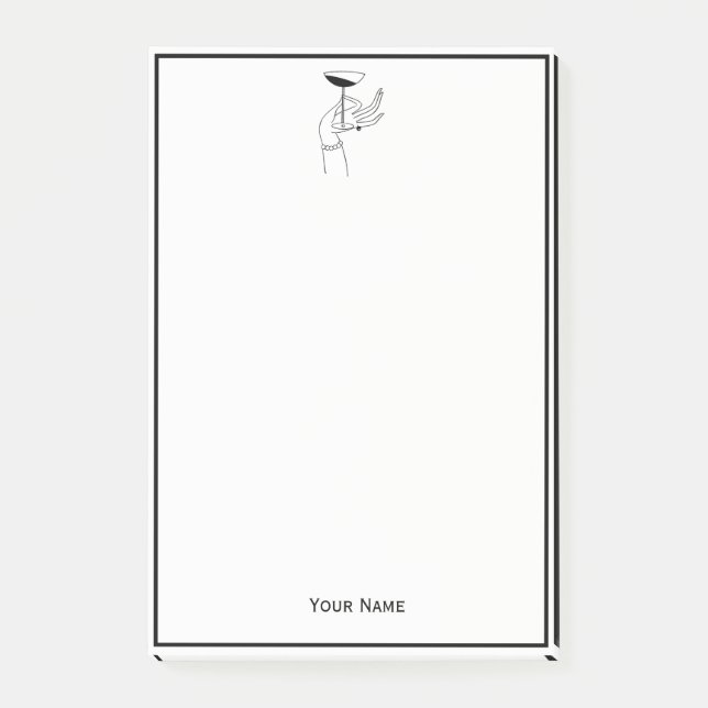 Art Deco Lady’s Hand Holding Champagne Glass Post-it Notes (Front)