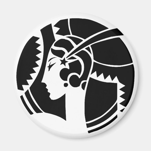 Art Deco Lady Silhouette | Geometric Vintage Magnet (Front)