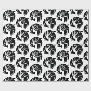Art Deco Lady Silhouette   Geometric Vintage Wrapping Paper
