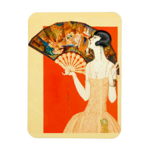 art deco lady with fan magnet