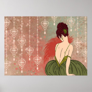 Art Deco Lady with Jewels - BIANCA: Antique Autumn Poster
