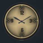 Art Deco Large Clock<br><div class="desc">Great design. You will love it like others. Be free to use this design for other product or to add your text. Follow me for more. Thank you. Have a nice day.</div>