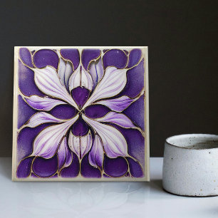 Art Deco Lavender Wall Decor Art Nouveau Tile