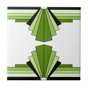 Art Deco Layers in Limes Tile