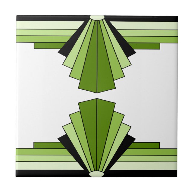 Art Deco Layers in Limes Tile (Front)