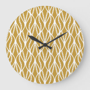 Art Deco leaves, classic seamless pattern. Large Clock