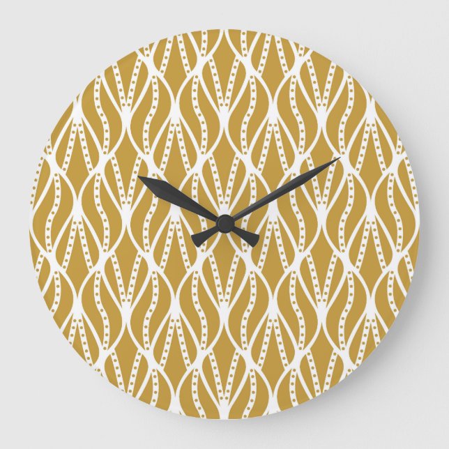 Art Deco leaves, classic seamless pattern. Large Clock (Front)