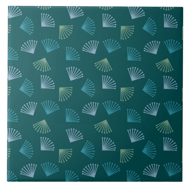 Art Deco Leaves  Tile (Front)