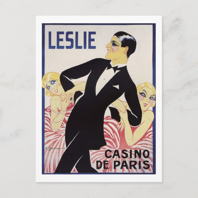Art Deco, Leslie, Paris, Charles Gesmar, Vintage Postcard (Front)
