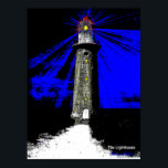 Art Deco Lighthouse Poster<br><div class="desc">Colourful Art Deco style lighthouse Print,  perfect for framing.  Great gift to any lighthouse lover.</div>