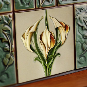 Art Deco lilly Wall Decor Art Nouveau Tile