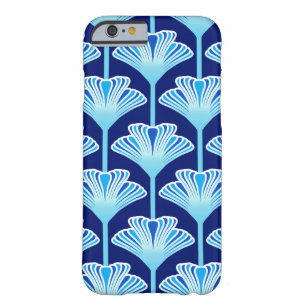 Art Deco Lily, Cobalt Blue, Aqua and White Barely There iPhone 6 Case