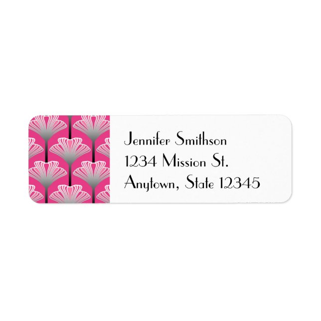 Art Deco Lily, Fuchsia Pink and Silver Grey (Front)