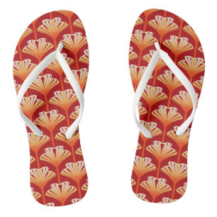 Art Deco Lily, Tangerine Orange and Gold Jandals