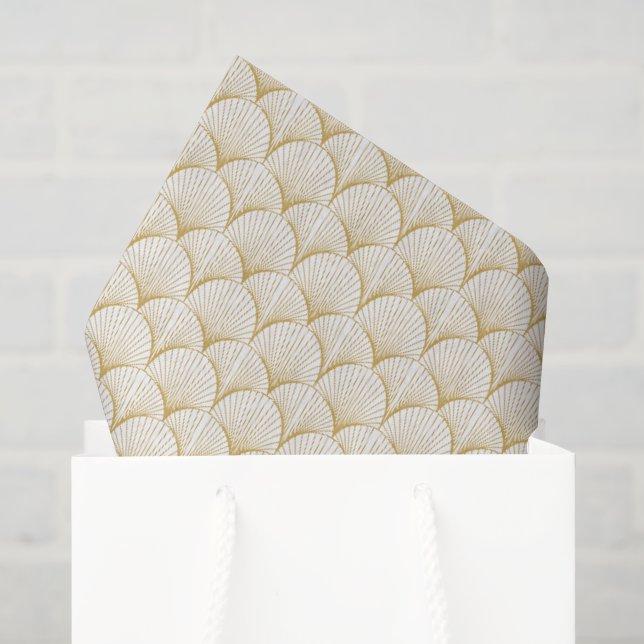 Art Deco Line Fan Pattern  | White Tissue Paper (Gift Bag)