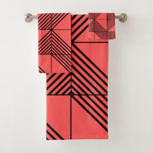 Art Deco Lines Bath Towel Set