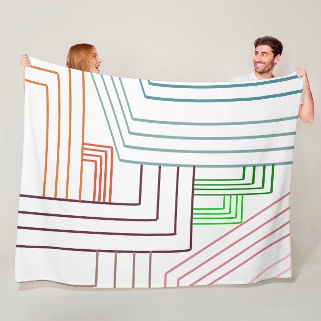 Art Deco Lines  Fleece Blanket (In Situ)