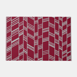 Art Deco Lines - Maroon Doormat