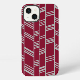 Art Deco Lines – Maroon iPhone 13 Case