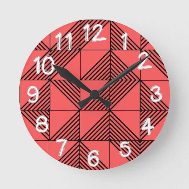 Art Deco Lines  Round Clock (Front)