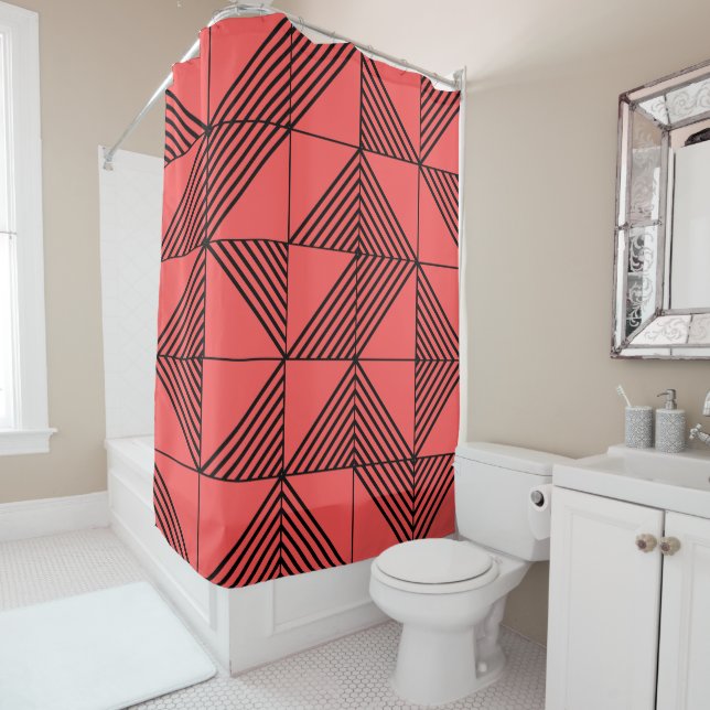 Art Deco Lines  Shower Curtain (In Situ)