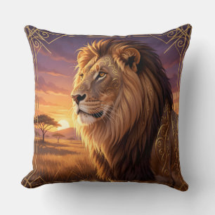 art deco lion pillow