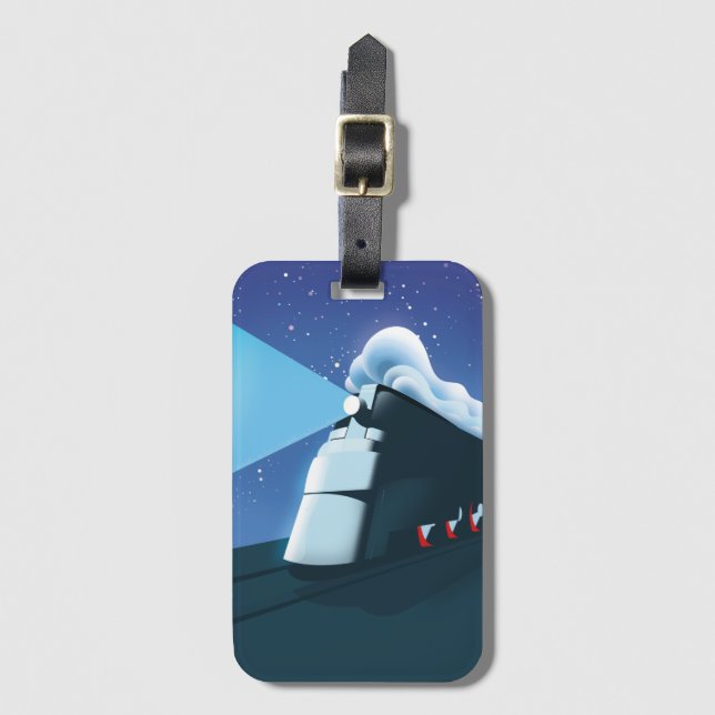 Art Deco Locomotive Luggage Tag (Front Vertical)