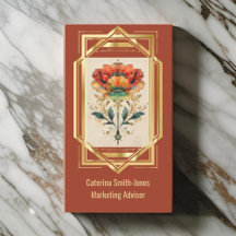 Art Deco Look Framed Poppy Elegant Vintage