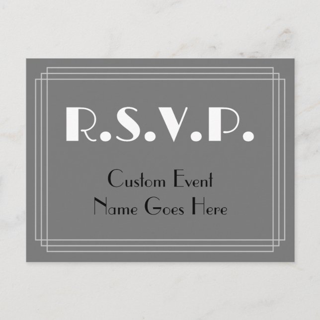 Art Deco Look RSVP Postcard (Front)