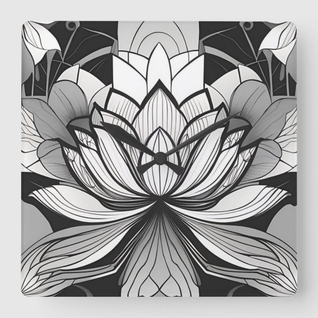 Art Deco Lotus Clock (Front)