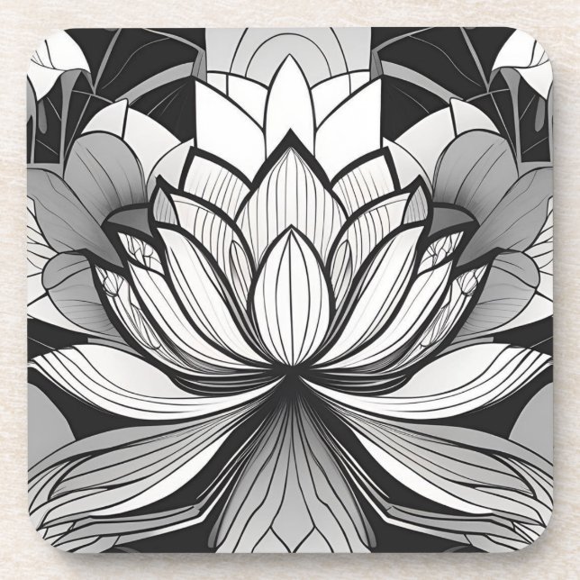 Art Deco Lotus Coaster Set (Front)