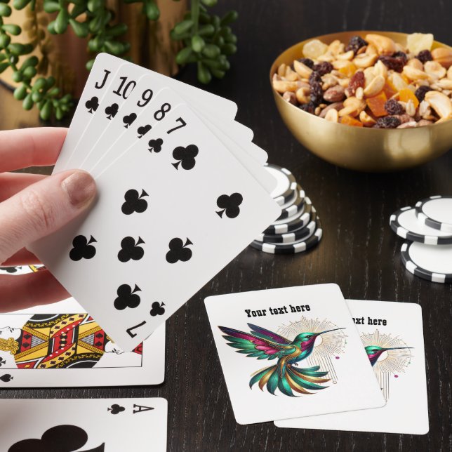 Art Deco lovers customisable Hummingbird Playing Cards (In Situ)