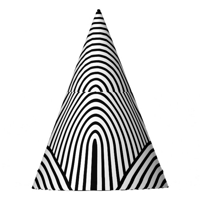Art Deco, Luxury Black White. Party Hat (Front)