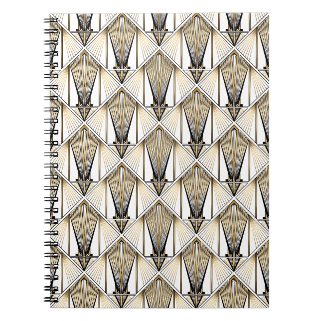 Art Deco, luxury gold motif Notebook (Front)