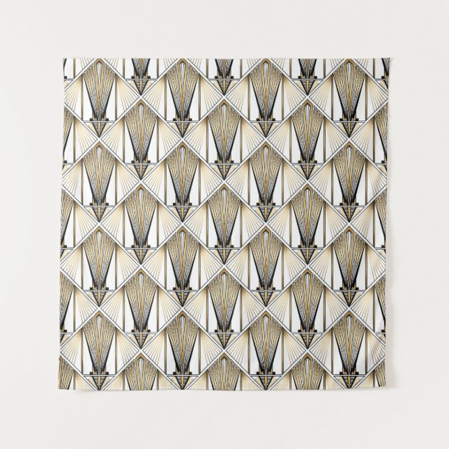 Art Deco, luxury gold motif Tapestry (Front)