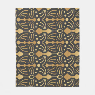 Art Deco Luxury: Vintage Japanese Elegance Fleece Blanket