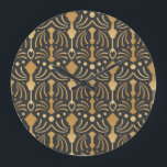 Art Deco Luxury: Vintage Japanese Elegance Large Clock<br><div class="desc">Art decor pattern. Vintage wallpaper. Japanese or chinese, oriental or asian ornament texture. luxury style elegant background. 1920s, 20s years, retro twenties style print. Vintage illustration. Art decor pattern from the '20s, reminiscent of Japanese or Chinese ornaments. Elegant, retro, luxury style. Step back in time with a 1920s vintage Japanese...</div>