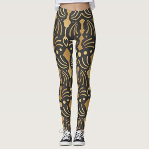 Art Deco Luxury: Vintage Japanese Elegance Leggings