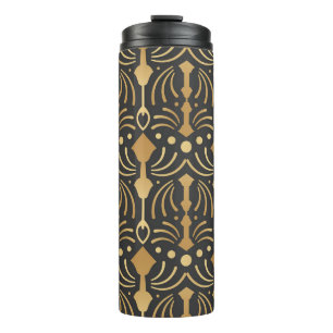 Art Deco Luxury: Vintage Japanese Elegance Thermal Tumbler