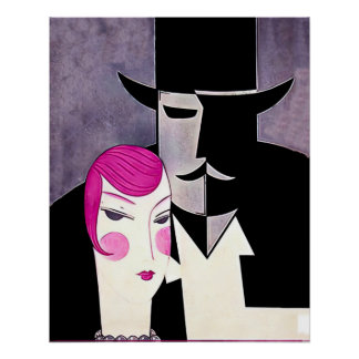 Art deco magazine cover poster