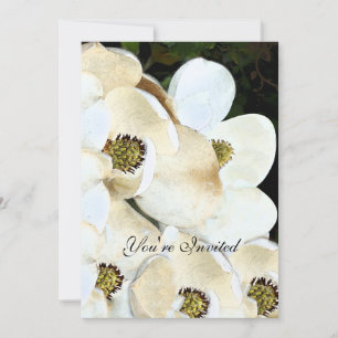 Art Deco Magnolia Ice Wedding Invitations 