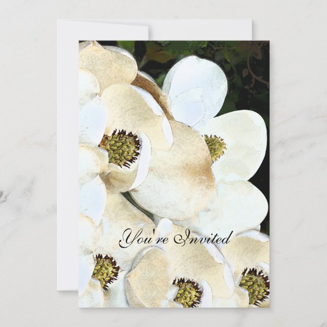 Art Deco Magnolia Ice Wedding Invitations  (Front)