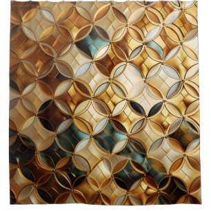 "Art Deco Majestic Mermaid Scales" Shower Curtain