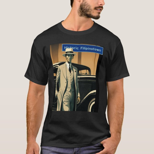 Art Deco Manong Apparel Celebrating Historic Filip T-Shirt (Front)
