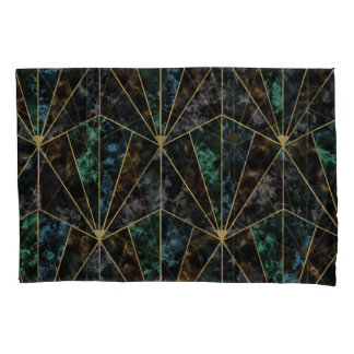 Art Deco Marble: Malachite Luxury Pillowcase