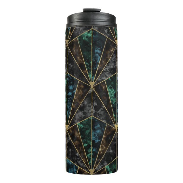 Art Deco Marble: Malachite Luxury Thermal Tumbler (Front)