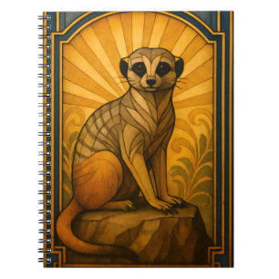 Art Deco Meerkat Illustration Notebook