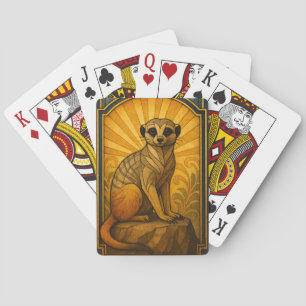 Art Deco Meerkat Illustration Playing Cards